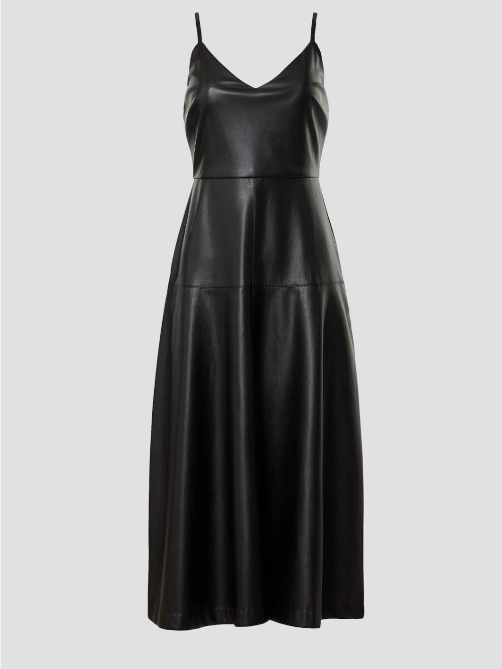 Fifteen Twenty Black Faux-Leather Maxi Slip Dress
